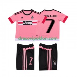 Juventus Cristiano RONALDO 7 2015 2016 Retro Dres Gostujući Kratkih Rukava ,Dječji Komplet