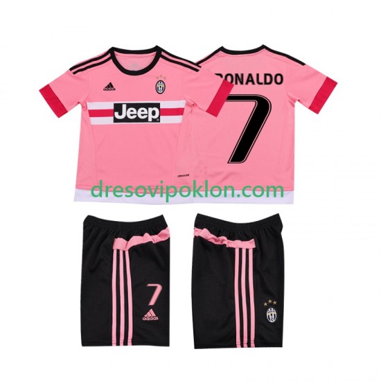 Juventus Cristiano RONALDO 7 2015 2016 Retro Dres Gostujući Kratkih Rukava ,Dječji Komplet