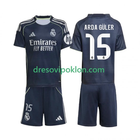 Real Madrid Arda Guler 15 Dres Gostujući 2025-2026 Kratkih Rukava ,Dječji Komplet