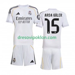 Real Madrid Arda Guler 15 Dres Domaći 2025-2026 Kratkih Rukava ,Dječji Komplet