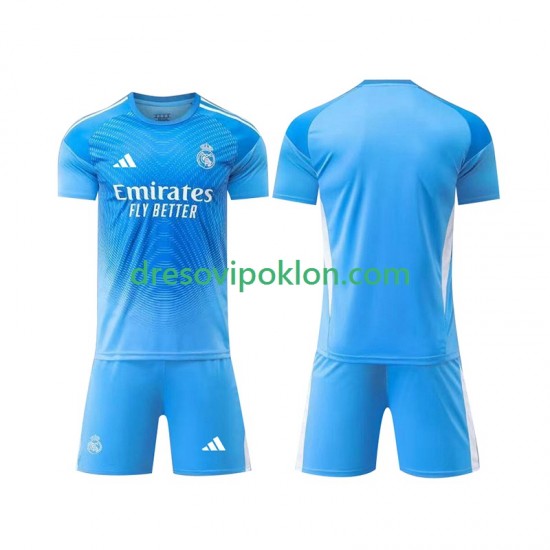 Real Madrid Golmanski Dres Domaći 2025-2026 Kratkih Rukava ,Dječji Komplet