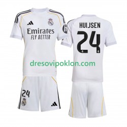 Real Madrid Huijsen 24 Dres Domaći 2025-2026 Kratkih Rukava ,Dječji Komplet