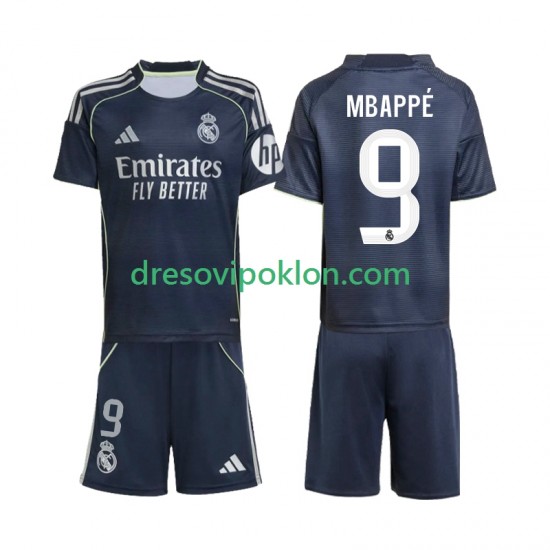 Real Madrid Mbappé Kylian 9 Dres Gostujući 2025-2026 Kratkih Rukava ,Dječji Komplet