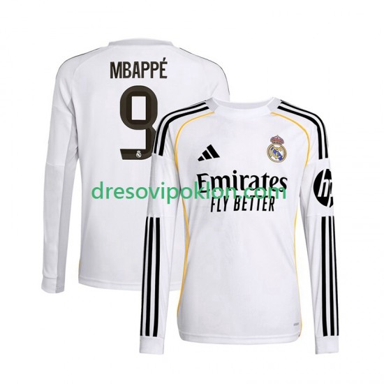 Real Madrid Mbappé Kylian 9 Dres Domaći 2025-2026 Dugim Rukavima ,Muški