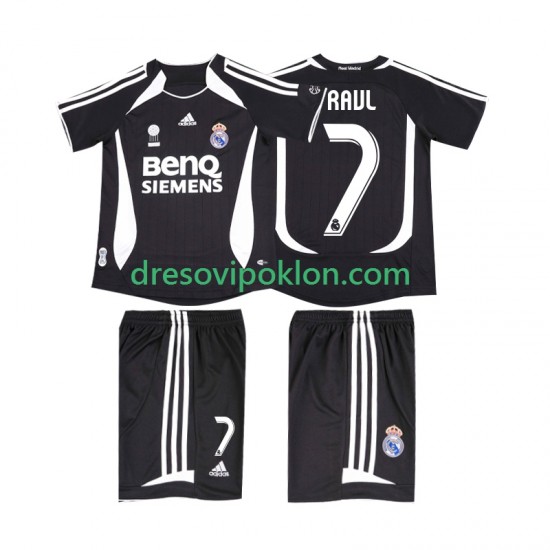 Real Madrid RAUL 7 2007 Retro Dres Gostujući 2006 Kratkih Rukava ,Dječji Komplet