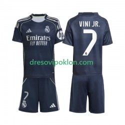 Real Madrid Vinicius Junior 7 Dres Gostujući 2025-2026 Kratkih Rukava ,Dječji Komplet
