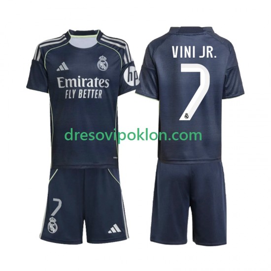 Real Madrid Vinicius Junior 7 Dres Gostujući 2025-2026 Kratkih Rukava ,Dječji Komplet