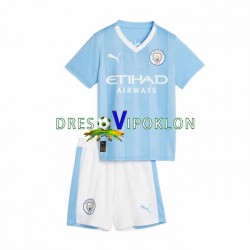 Manchester City Dres Domaći 2023-2024 Kratkih Rukava ,Dječji Komplet
