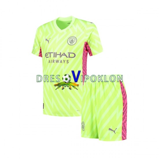 Manchester City Golmanski Dres Treći 2023-2024 Kratkih Rukava ,Dječji Komplet