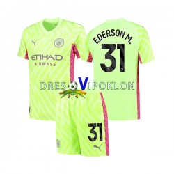 Manchester City Golmanski Ederson Moraes 31 Dres Treći 2023-2024 Kratkih Rukava ,Dječji Komplet