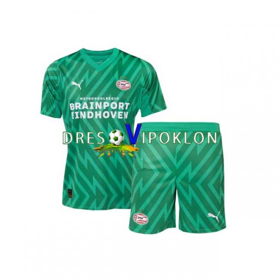 PSV Eindhoven Golmanski Dres Domaći 2023-2024 Kratkih Rukava ,Dječji Komplet