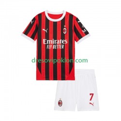 AC Milan Santiago Gimenez 7 Dres Domaći 2024-2025 Kratkih Rukava ,Dječji Komplet