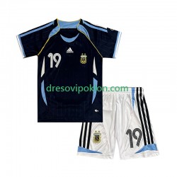 Argentina Lionel Messi 19 Retro Dres Gostujući 2006 Kratkih Rukava ,Dječji Komplet
