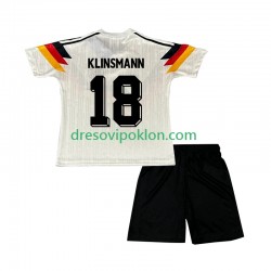 Njemačka Klinsmann 18 1990 Retro Dres Domaći Kratkih Rukava ,Dječji Komplet