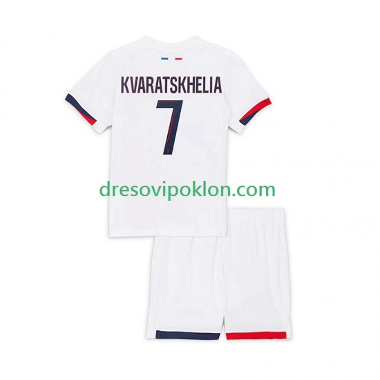 Paris Saint-Germain Khvicha Kvaratskhelia 7 Dres Gostujući 2024-2025 Kratkih Rukava ,Dječji Komplet