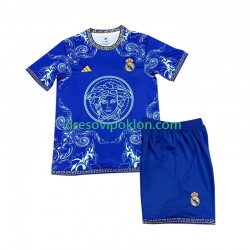 Real Madrid Versace Edition Plava Dres Domaći 2024-2025 Kratkih Rukava ,Dječji Komplet