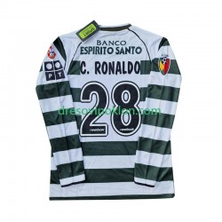 Sporting CP Cristiano Ronaldo 28 2001 2003 Retro Dres Domaći Dugim Rukavima ,Muški