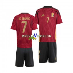Belgija De Bruyne 7 Dres Domaći Euro 2024 Kratkih Rukava ,Dječji Komplet