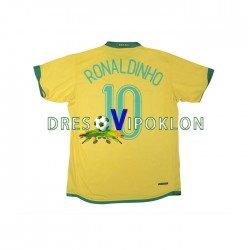 Brazil RONALDINHO 10 Retro Dres Domaći 2006 Kratkih Rukava ,Muški