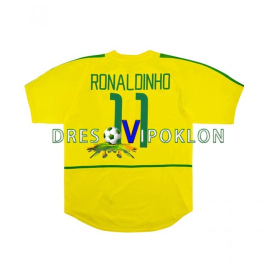 Brazil RONALDINHO 11 Retro Dres Domaći 2002 Kratkih Rukava ,Muški