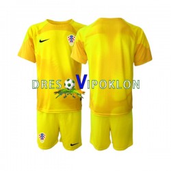 Hrvatska Golmanski Dres Domaći World Cup 2022 Kratkih Rukava ,Dječji Komplet