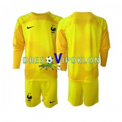 Francuska Golmanski Dres Treći World Cup 2022 Dugim Rukavima ,Dječji Komplet