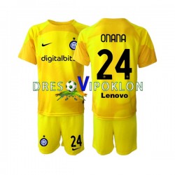 Inter Milan Golmanski Andre Onana 24 Dres Gostujući 2022-2023 Kratkih Rukava ,Dječji Komplet