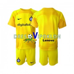 Inter Milan Golmanski Dres Gostujući 2022-2023 Kratkih Rukava ,Dječji Komplet