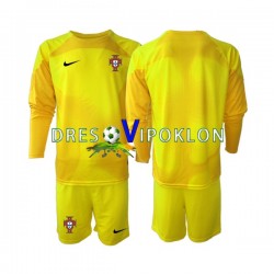 Portugal Golmanski Dres Domaći World Cup 2022 Dugim Rukavima ,Dječji Komplet