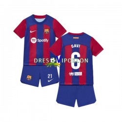 FC Barcelona Gavi 6 Dres Domaći 2023-2024 Kratkih Rukava ,Dječji Komplet