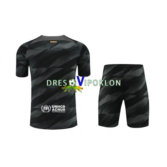 FC Barcelona Golmanski Dres Gostujući 2023-2024 Kratkih Rukava ,Dječji Komplet