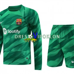 FC Barcelona Golmanski Dres Domaći 2023-2024 Dugim Rukavima ,Dječji Komplet