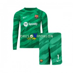 FC Barcelona Golmanski Ter Stegen 1 Dres Domaći 2023-2024 Dugim Rukavima ,Dječji Komplet