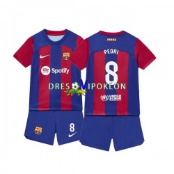 FC Barcelona Pedri 8 Dres Domaći 2023-2024 Kratkih Rukava ,Dječji Komplet