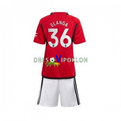 Manchester United Anthony Elanga 36 Dres Domaći 2023-2024 Kratkih Rukava ,Dječji Komplet
