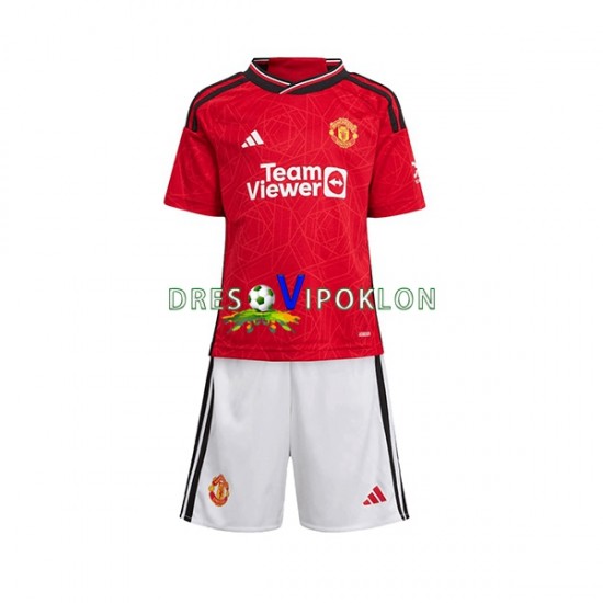 Manchester United Dres Domaći 2023-2024 Kratkih Rukava ,Dječji Komplet