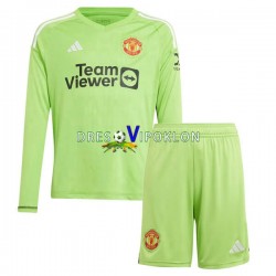 Manchester United Golmanski Dres Domaći 2023-2024 Dugim Rukavima ,Dječji Komplet