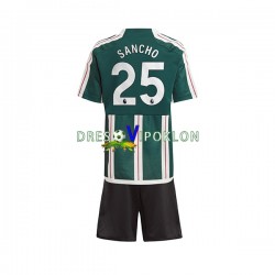 Manchester United Sancho 25 Dres Gostujući 2023-2024 Kratkih Rukava ,Dječji Komplet