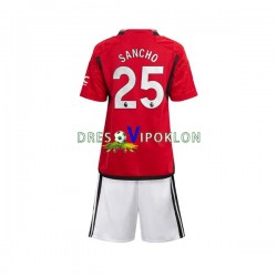Manchester United Sancho 25 Dres Domaći 2023-2024 Kratkih Rukava ,Dječji Komplet