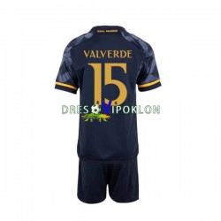 Real Madrid Federico Valverde 15 Dres Gostujući 2023-2024 Kratkih Rukava ,Dječji Komplet