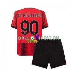 AC Milan Charles De Ketelaere 90 Dres Domaći 2023-2024 Kratkih Rukava ,Dječji Komplet