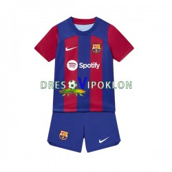 FC Barcelona Dres Domaći 2023-2024 Kratkih Rukava ,Dječji Komplet