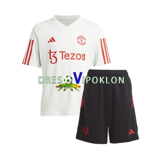 Manchester United Bijela Dres za Trening i Kratke Hlače 2023-2024