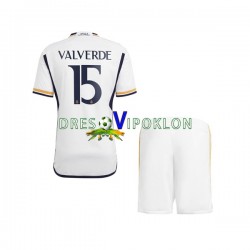 Real Madrid Federico Valverde 15 Dres Domaći 2023-2024 Kratkih Rukava ,Dječji Komplet