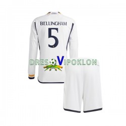 Real Madrid Jude Bellingham 5 Dres Domaći 2023-2024 Dugim Rukavima ,Dječji Komplet