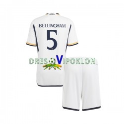 Real Madrid Jude Bellingham 5 Dres Domaći 2023-2024 Kratkih Rukava ,Dječji Komplet
