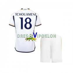 Real Madrid TCHOUAMENI 18 Dres Domaći 2023-2024 Kratkih Rukava ,Dječji Komplet
