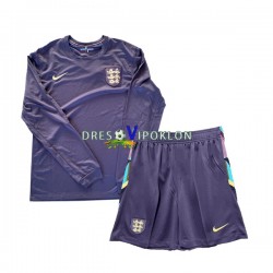 Engleska Dres Gostujući Euro 2024 Dugim Rukavima ,Dječji Komplet