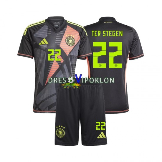 Njemačka Golmanski Ter Stegen 22 Dres Domaći Euro 2024 Kratkih Rukava ,Dječji Komplet