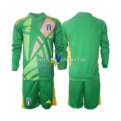 Italija Golmanski Dres Gostujući Euro 2024 Dugim Rukavima ,Dječji Komplet